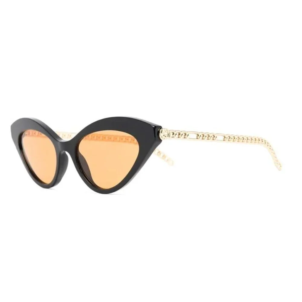 NWT Gucci GG0978S-002 Black Gold Cat Eye 52mm Sunglasses